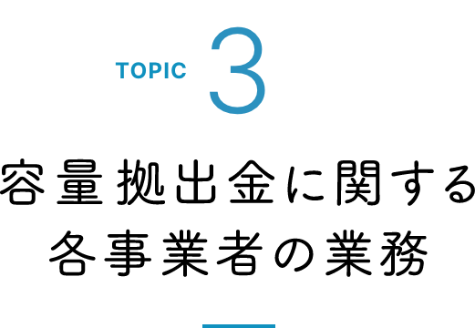 topic3 容量拠出金に関する各事業者の業務